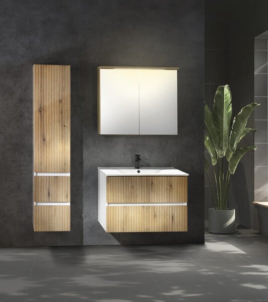 Aqualine Aqualine, PANEDA STRIP umyvadlová skříňka 79,5x55x45,2cm, dub emporio, PN380