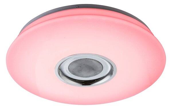 Globo 41329-18 NICOLE - RGB svítidlo s reproduktorem + dálkový ovladač, LED 18W + 6W RGB Ø 40cm (Stropní RGB LED svítidlo s bluetooth reproduktorem přes mobilní telefon)