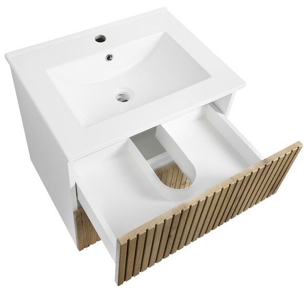 Aqualine Aqualine, PANEDA STRIP umyvadlová skříňka 59,5x55x45,2cm, dub emporio, PN360