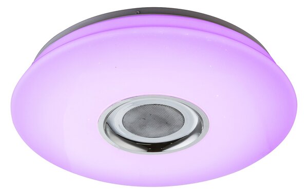 Globo 41329-18 NICOLE - RGB svítidlo s reproduktorem + dálkový ovladač, LED 18W + 6W RGB Ø 40cm (Stropní RGB LED svítidlo s bluetooth reproduktorem přes mobilní telefon)
