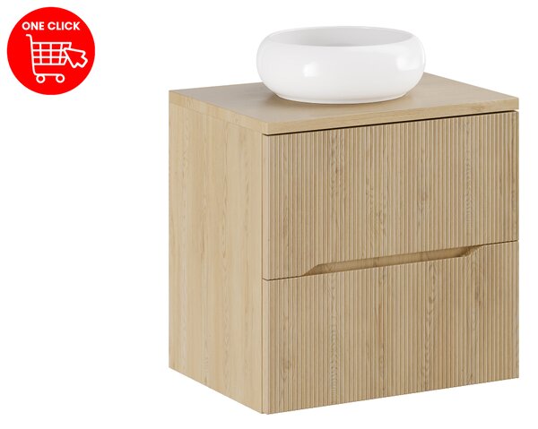 Comad Koupelnová skříňka s deskovým umyvadlem Nordic Cremona 60 dub cremona