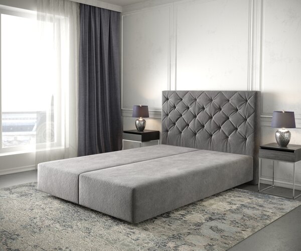 DELIFE Boxspring postel Dream-Great 160x200 cm mikrovlákno taupe
