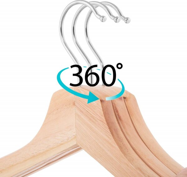 Dřevěná ramínka na šaty 42,5 cm, přírodní, sada 20ks SPRINGOS HG0057