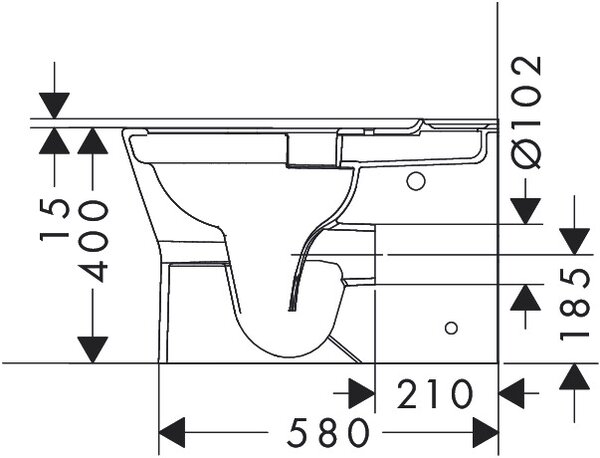 Hansgrohe EluPura Original S - Kombi WC na podlahu s nádržkou a WC sedátkem, AquaChannel Flush, bílá 60205450