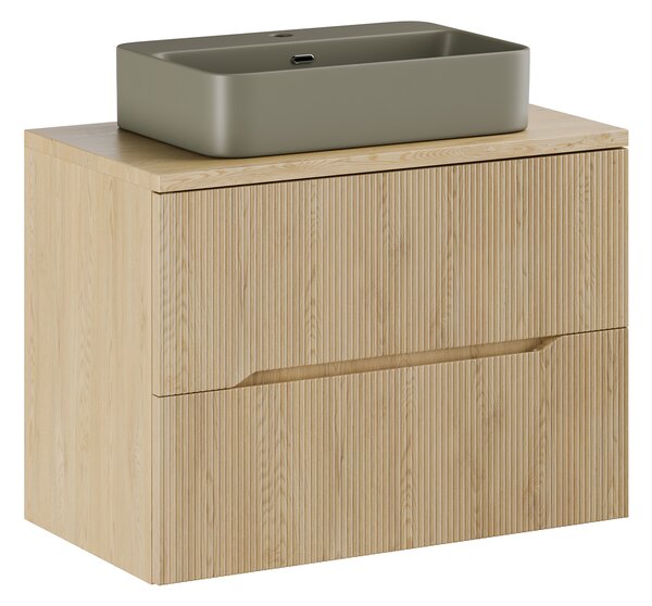 Comad Koupelnová skříňka s deskovým umyvadlem Nordic Cremona 80 dub cremona/zelená mat