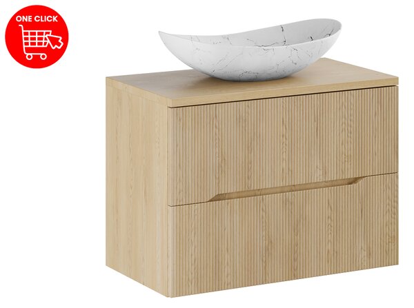 Comad Koupelnová skříňka s deskovým umyvadlem Nordic Cremona 80 dub cremona/bílá mat