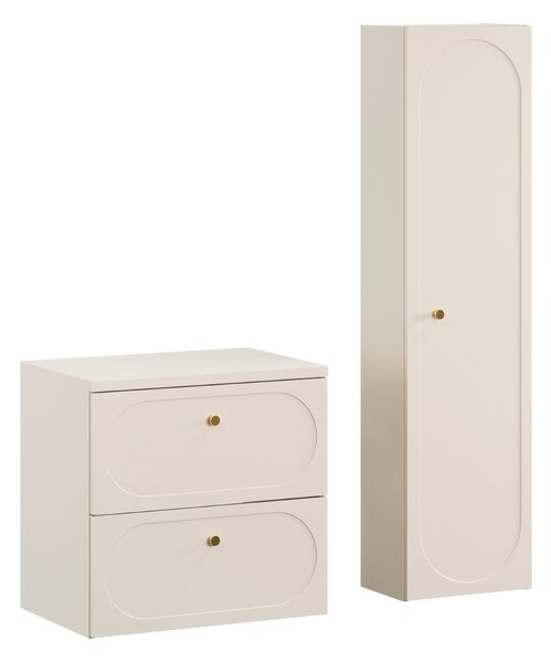 Comad Set koupelnového nábytku Donna Sand 60 písková/zlatá (3 kusy nábytku)
