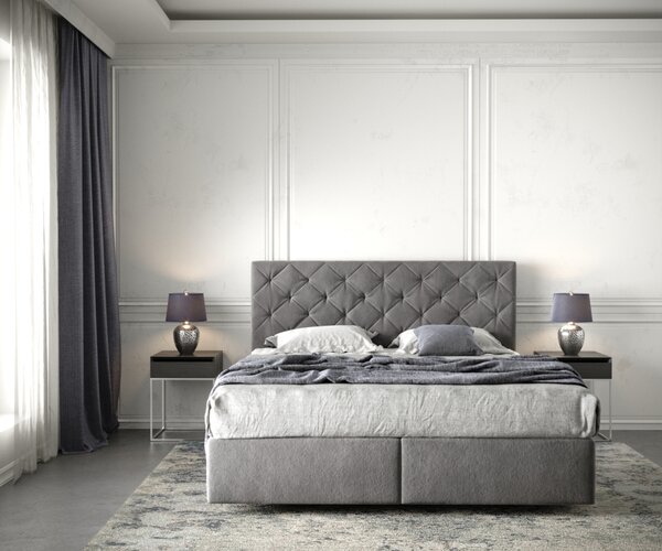 DELIFE Boxspring postel Dream-Great 160x200 cm mikrovlákno taupe s matrací a topperem