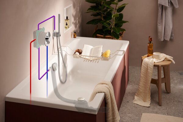 Hansgrohe Tubset Universal - Základní těleso odtokové a přepadové soupravy pro vany, 58152180