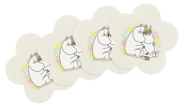 Muurla Set podtácků Moomin Flowers, 4ks / žluté