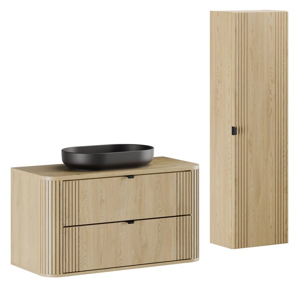 Comad Set koupelnového nábytku Ovalia Cremona 100 dub cremona (2 šuplíky) (4 kusy nábytku)