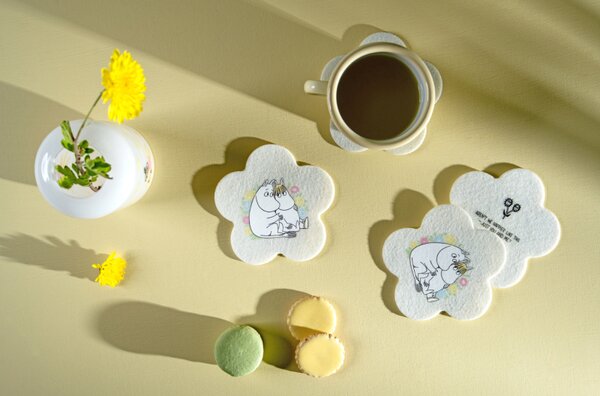 Muurla Set podtácků Moomin Flowers, 4ks / žluté