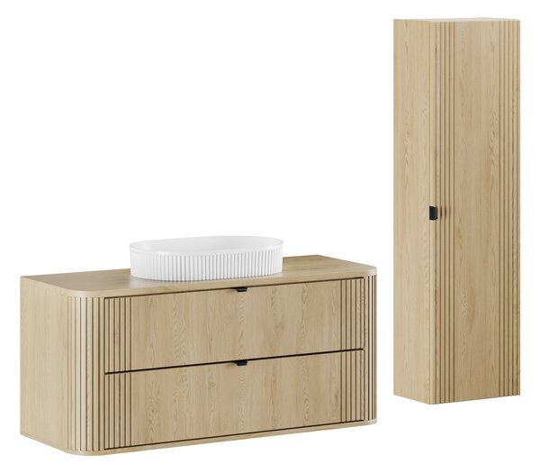 Comad Set koupelnového nábytku Ovalia Cremona 120 dub cremona (2 šuplíky) (4 kusy nábytku)