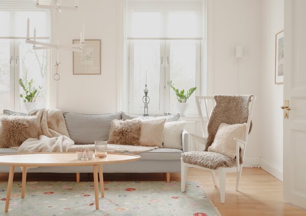 Skinnwille Home Collection Tibetská kožešina béžová Snowtop, 95x55 cm