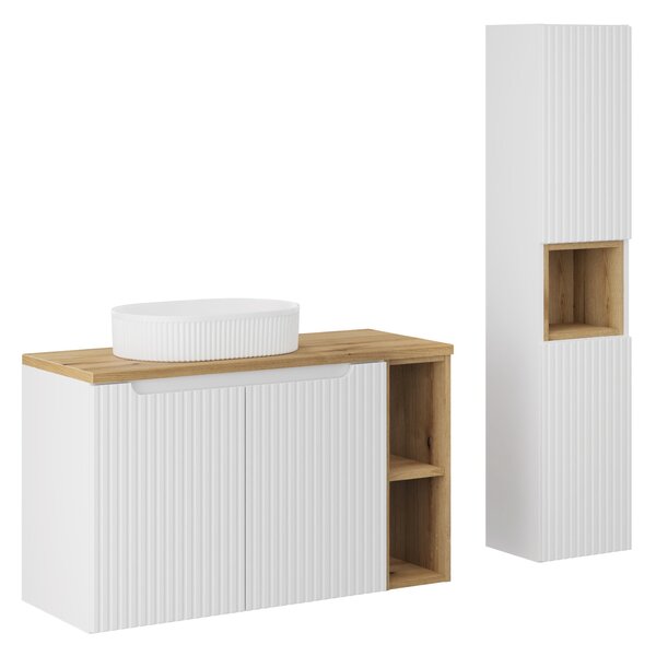 Comad Set koupelnového nábytku Nova White 100 bílá matná (6 kusů nábytku)