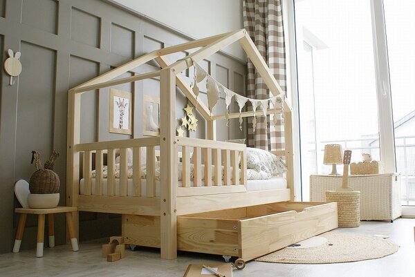 Domečková postel HouseBed Plus 200x90 cm + šuplík