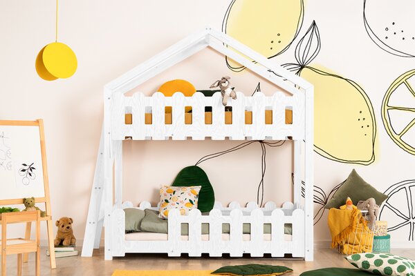 Domečková postel Linda Velikost spací plochy: 140x70, Barva: přírodní dřevo, Vchod: vpravo