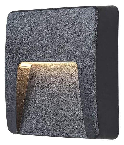 Rabalux 8894 TRENTO - Venkovní schodišťové svítidlo v antracitové barvě, LED 3W, 4000K, IP65 (Moderní svítidlo do zdi v barvě šedé antracitové )