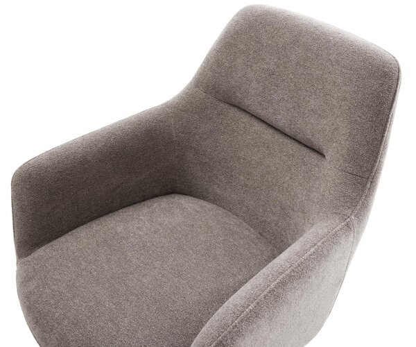 DELIFE Jídelní židle Pejo-Flex tkanina měkký taupe široká křížová podnož titanová barva 360° otočná houpací funkce taštičkové pružiny