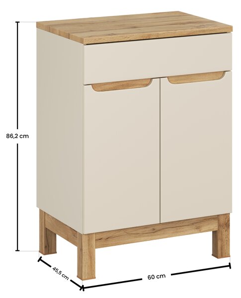 Comad Koupelnová skříňka pod deskové umyvadlo Bali Cashmere 60 kašmír/dub wotan