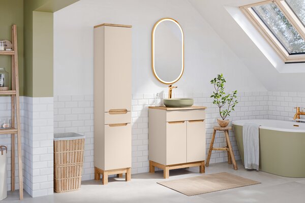 Comad Koupelnová skříňka pod deskové umyvadlo Bali Cashmere 60 kašmír mat/dub wotan