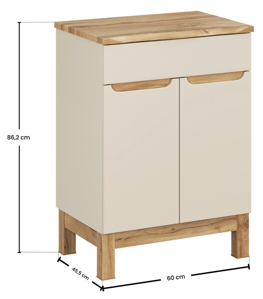 Comad Koupelnová skříňka pod deskové umyvadlo Bali Cashmere 60 kašmír mat/dub wotan