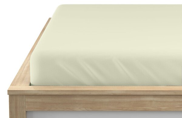 Bavlněné prostěradlo s gumou STANDARD 90 x 200 cm světle krémové