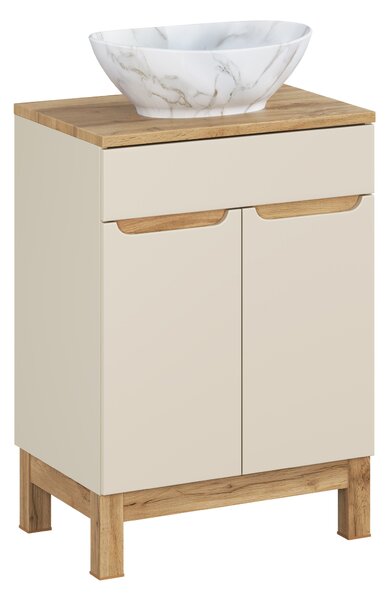 Comad Koupelnová skříňka s deskovým umyvadlem Bali Cashmere 60 kašmír mat