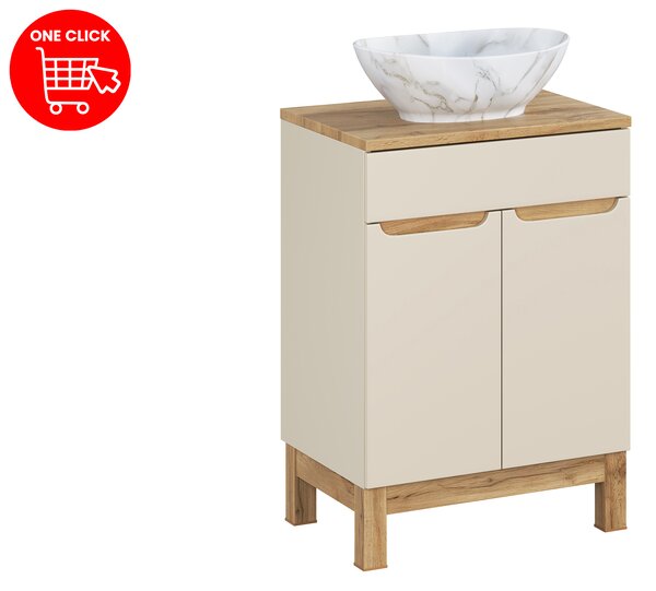 Comad Koupelnová skříňka s deskovým umyvadlem Bali Cashmere 60 kašmír mat