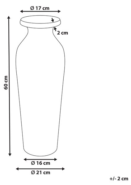 Dekorativní váza MUAR Keramika 60 cm Oranžová