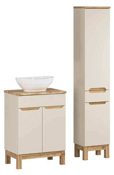 Comad Set koupelnového nábytku Bali Cashmere 60 kašmír mat (2 dvířka) (4 kusy nábytku)