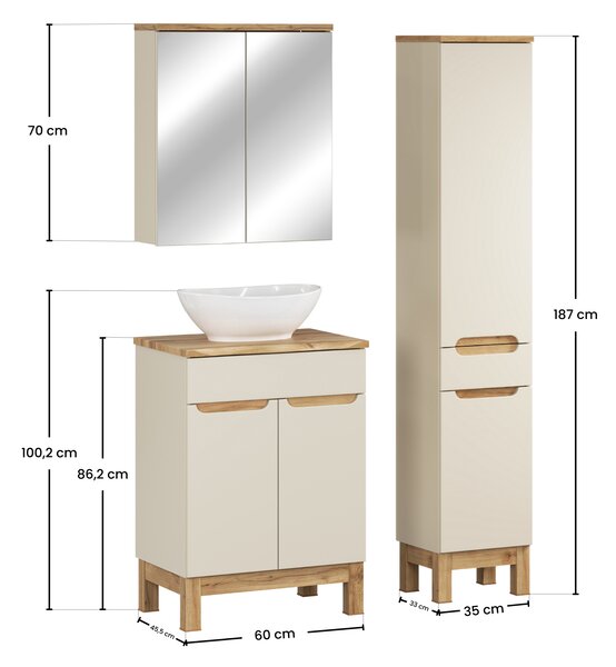Comad Set koupelnového nábytku Bali Cashmere 60 kašmír mat (5 kusů nábytku)