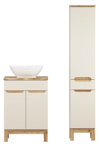 Comad Set koupelnového nábytku Bali Cashmere 60 kašmír mat (2 dvířka) (4 kusy nábytku)