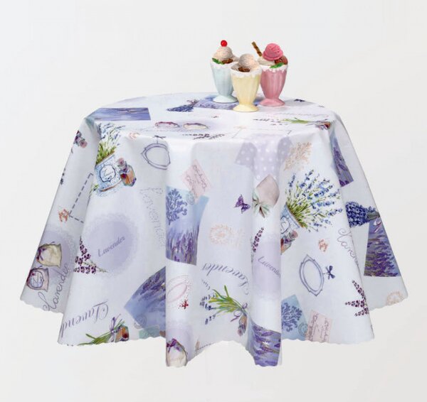 Ubrus PVC kulatý FL-1038-01 - Lavender (různé velikosti)