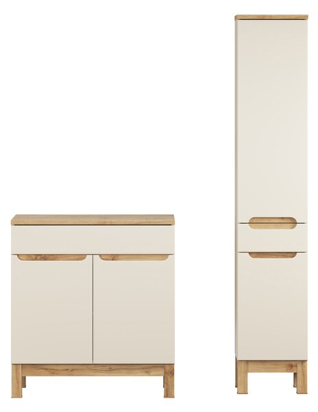Comad Set koupelnového nábytku Bali Cashmere 80 kašmír mat/dub wotan (3 kusy nábytku)