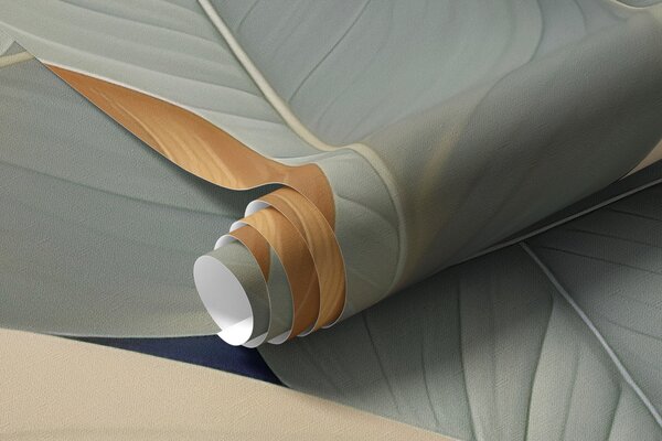 Fototapety Tropické rostliny v růžových a béžových barvách, Fototapety 3D, Fototapety 3d listí, w01586v1 : uwalls.cz