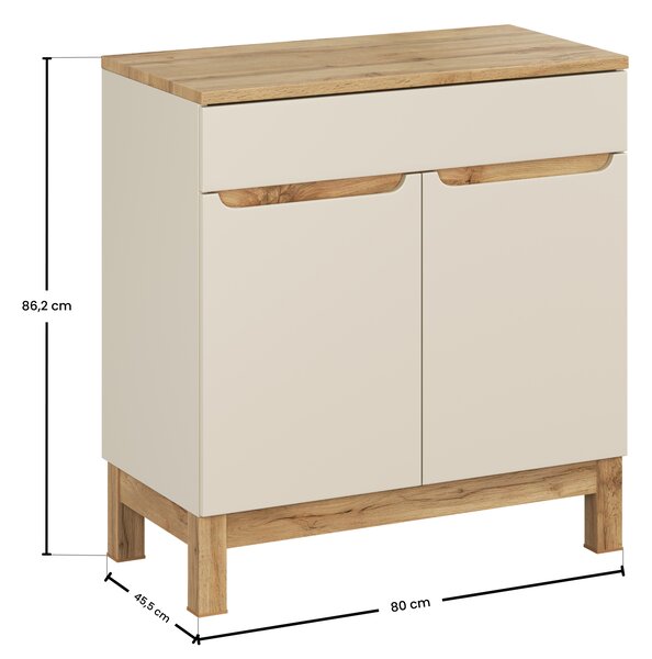 Comad Koupelnová skříňka pod deskové umyvadlo Bali Cashmere 80 kašmír/dub wotan