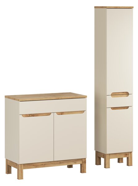Comad Set koupelnového nábytku Bali Cashmere 80 kašmír mat/dub wotan (3 kusy nábytku)