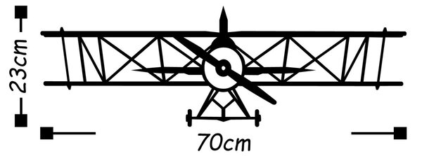Wallity Nástěnná kovová dekorace AIRPLANE černá