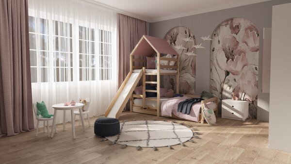 Vyvýšená postel Nairobi Velikost spací plochy: 140x80, skluzavka: ne