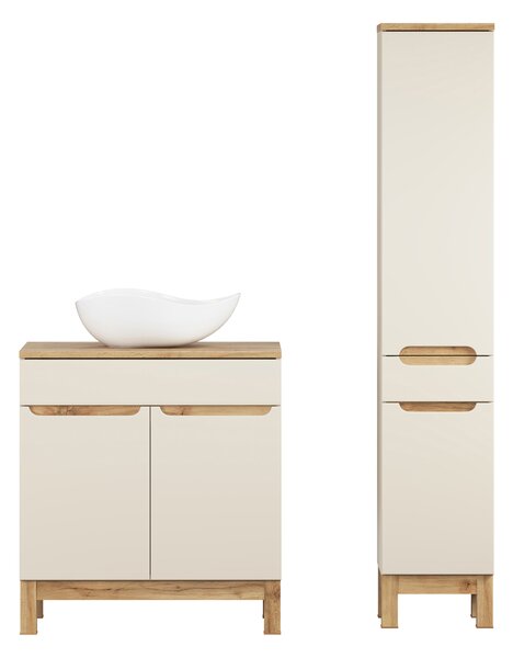 Comad Set koupelnového nábytku Bali Cashmere 80 kašmír mat/dub wotan (4 kusy nábytku)