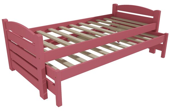 Vomaks Dětská postel s výsuvnou přistýlkou DPV 026 Rozměr: 80 x 200 cm, Povrchová úprava: netransparentní barva růžová
