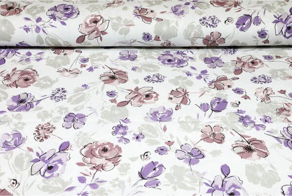 Běhoun na stůl fialové květiny Barva Vícebarevná Rozměry 40x100 cm