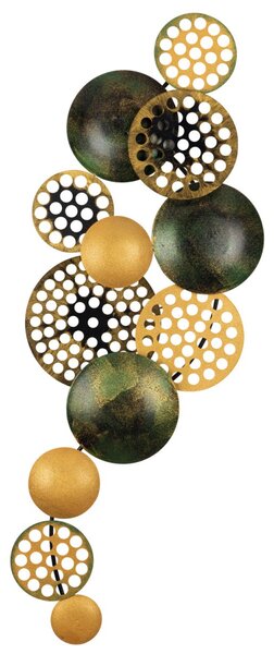 Wallity Nástěnná kovová dekorace BUBBLES 90 cm černá/zlatá