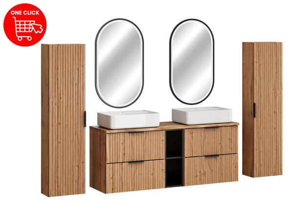 Comad Set koupelnového nábytku Adel Oak 140 dub wotan (10 kusů nábytku)