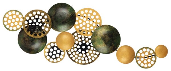 Wallity Nástěnná kovová dekorace BUBBLES 90 cm černá/zlatá