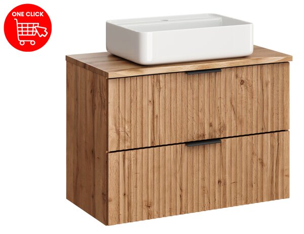 Comad Koupelnová skříňka s deskovým umyvadlem Adel Oak 80 dub wotan