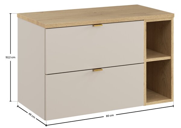 Comad Set koupelnového nábytku Dalia Cashmere 80 cremona dub/kašmír mat (3 kusy nábytku)