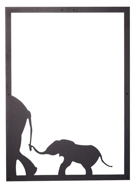 Wallity Nástěnná kovová dekorace ELEPHANT FAMILY černá