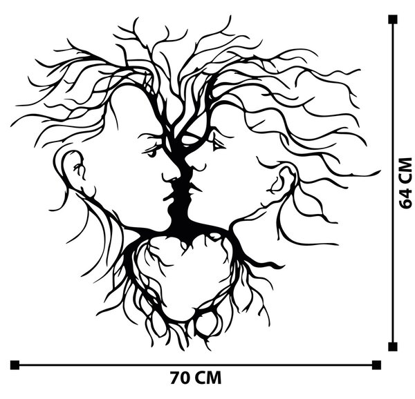 Wallity Nástěnná kovová dekorace MAN & WOMAN černá